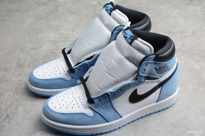 University Blue White AIR Jordan 1 High Retro 555088-134 Black 0502